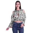 thumbnail image 1 of Moomaya Plus Size Cold Shoulder Top Printed Ladies Tops Blouses Women Party Tops, 1 of 4