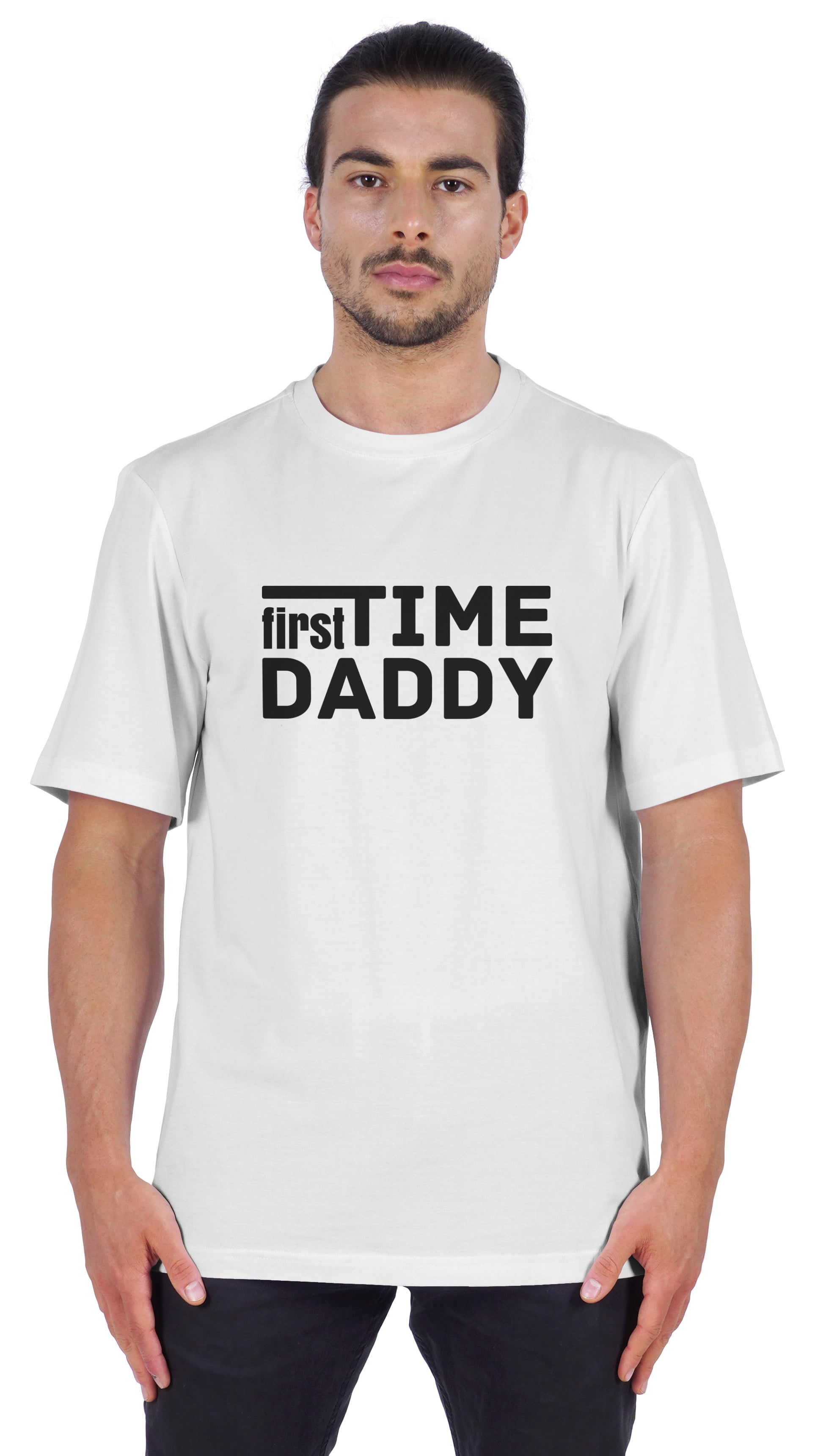 Inkmeso T-Shirt à Manches Courtes pour Homme avec Imprimé Graphique « First Time Daddy », Chandail Jersey pour Papa