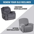 thumbnail image 3 of Super Stretch Couch Covers Recliner Covers Recliner Chair Covers Form Fitted Standard / Oversized Power Lift Reclining Slipcovers, Feature Soft Thick Jacquard, Dove, 1 Pack, 3 of 7
