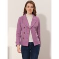 thumbnail image 3 of INSPIRE CHIC Caban à Revers Cranté à Double Boutonnage pour Femme Gris Violet TG, 3 of 5