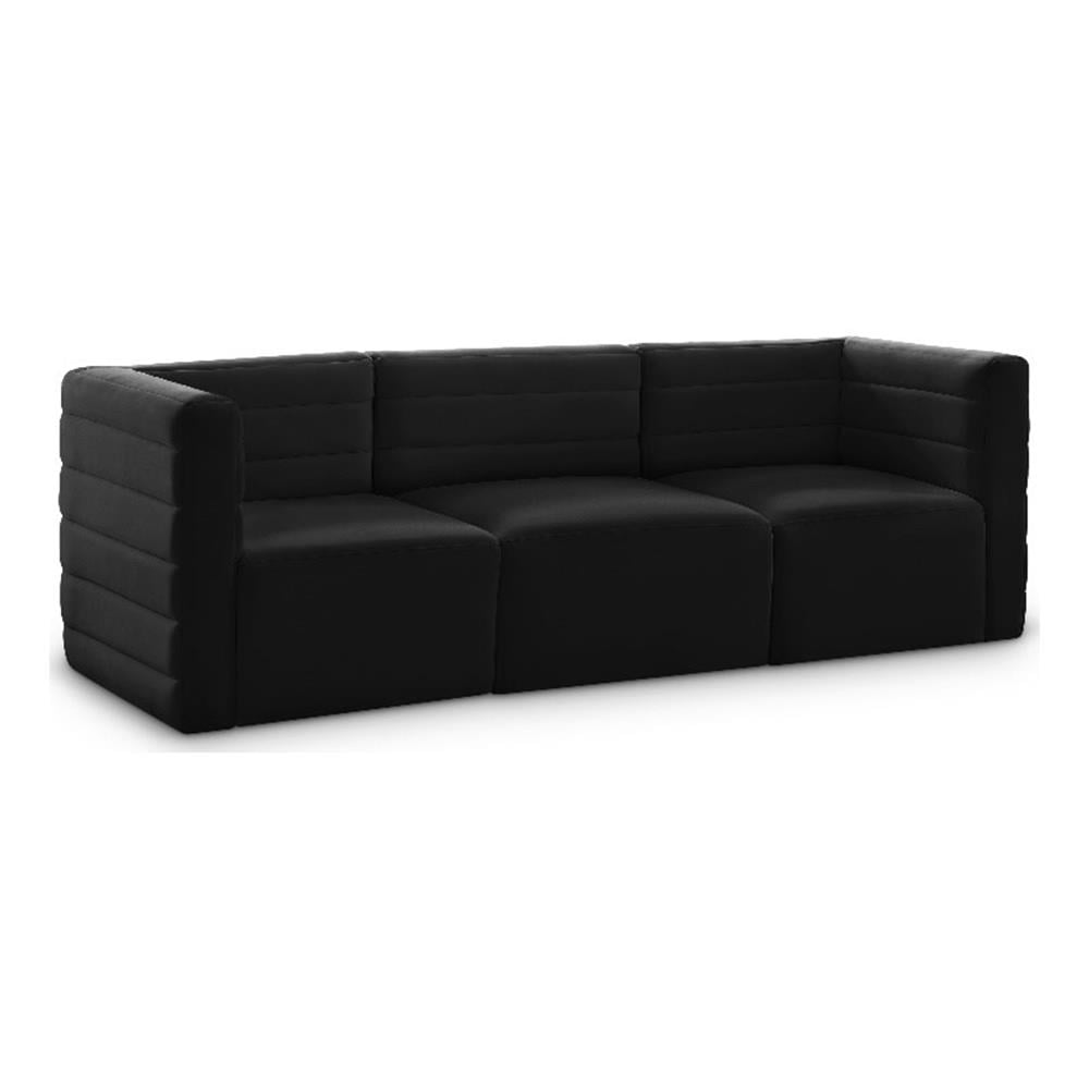 Meridian Furniture Quincy Canapé Modulaire en Velours Noir