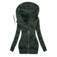 thumbnail image 1 of Veste Légère Patchwork pour Femmes Manteau Décontracté à Manches Longues Poches Symétriques Cardigan à Capuche Manteau Simple Boutonnage Manteau Confortable, 1 of 2