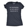 thumbnail image 1 of Womens My Password Is The Last Eight Digits Of Pi T Shirt Funny Nerdy Math Joke Tee for Ladies (Heather Navy - PASSWORD) - S, 1 of 3