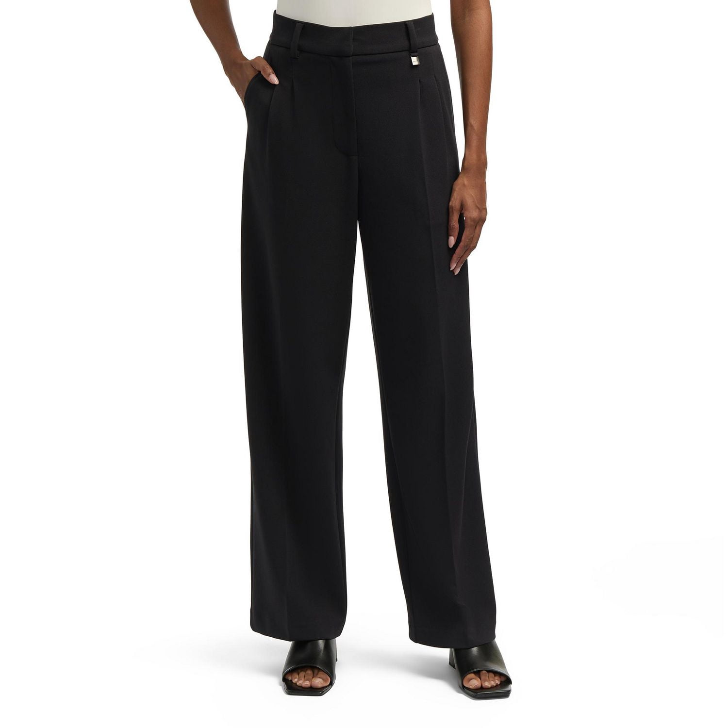 Mexx pantalons-a-jambe-large à taille haute pour femme
