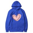 thumbnail image 5 of Penkiiy Sweat à Capuche Imprimé Col Rond pour Femmes, Manches Longues, 3TG Bleu, 5 of 5