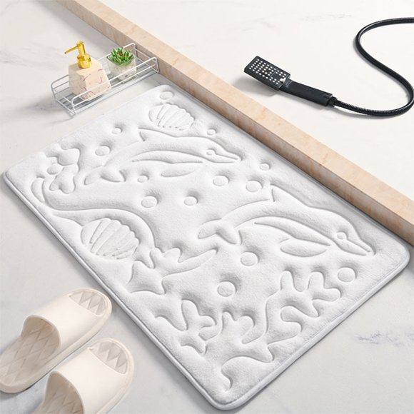 TIMIFIS Bathroom Rugs Bathroom Water Absorbent Door Mat Dry Entry Mat for Shower Room Solid Color Non Slip Rug for Toilet Entrance Bath Mat