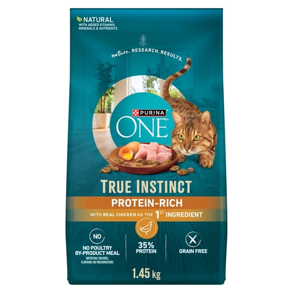 Purina ONE Véritable Instinct Poulet Sans Grains, Nourriture Sèche pour Chats 1.45kg