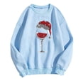 thumbnail image 4 of Amzcrzy Chandail de Noël pour Femmes Mode Manches Longues Col Rond T-Shirt Impression Verre de Vin Rouge Ample Grande Taille Chandail à Enfiler Hauts, 4 of 4