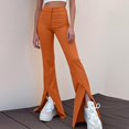 thumbnail image 2 of Women's Casual Mid Waist Cargo Jeans Stretch Wide Leg Denim Pants With Pockets, 2 of 5