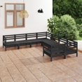 thumbnail image 1 of vidaXL 8 Piece Garden Lounge Set Solid Wood Pine Black, 1 of 3