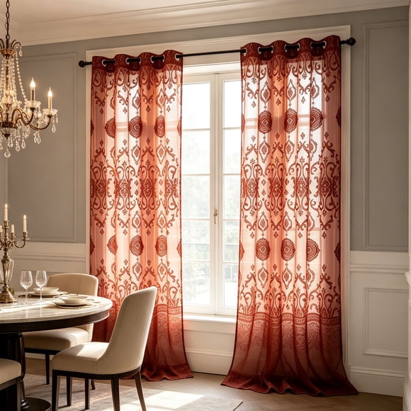 Yeciiwht Americans-style Minimalists Curtains with A Coin Patterns Blackouts Drapes for Living Rooms Bedrooms and Balconies and Home Decor Curtains and Size 85x52 Inches