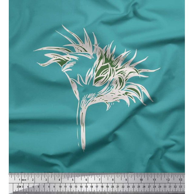 Soimoi polyester Crepe Fabric Artistic Flower Decor Fabric Printed Yard 52 Inch Wide