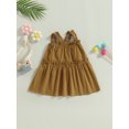 thumbnail image 4 of Faithtur Kids Girl Ruffle Dresses, Sleeveless Off Shoulder Solid Color Casual Party Street Princess Dress, 4 of 8