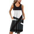 thumbnail image 1 of Ovzne Robes d'Été pour Femmes Robe d'Été Femmes Imprimé avec Poches Chemises de Nuit Sans Manches Vêtements de Nuit Chemise de Nuit à Plis devant Col Rond Robe de Nuit Grande Taille Robe Imprimée Liquidation, 1 of 5