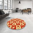 thumbnail image 4 of Ahgly Company Tapis d'Intérieur Ronds Transitionnels Rouges Lavables à la Machine, 4 Pieds Rond, 4 of 7
