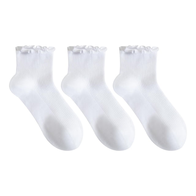 SECRET® Bas courts à volants pour femmes 3pr