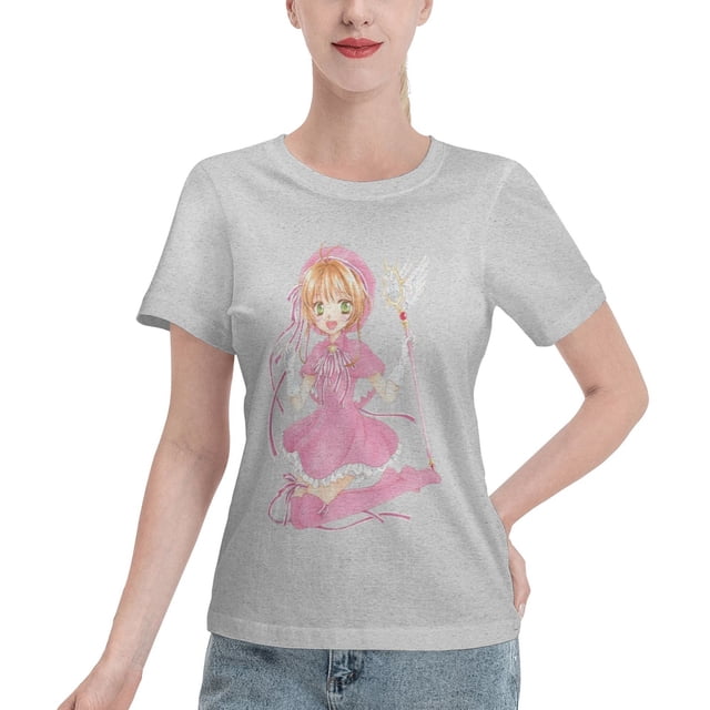 T-Shirt Basique à Manches Courtes pour Femme Cardinal Sakura