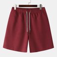 thumbnail image 1 of EOYWHK Cotton Linen Shorts for Men Summer Breathable Workout Gym Shorts Mid Waisted Solid Color Running Swimming Sleeping Shorts, 1 of 5
