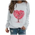 thumbnail image 2 of Qertyioot T-Shirt Graphique pour Femmes de la Saint-Valentin à Manches Longues, Haut à Col Rond Imprimé, Chandail Décontracté, 2 of 5