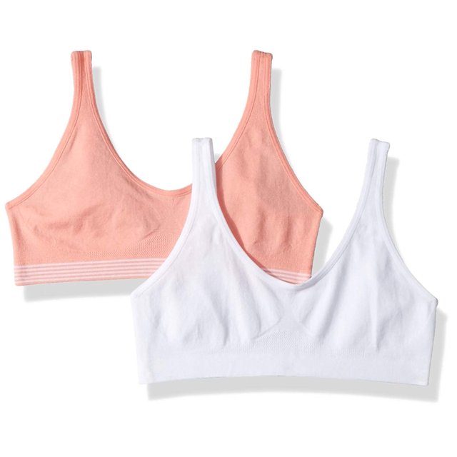 Hanes Girls Cozy Seamless 2-Pack Wirefree Bra, XL