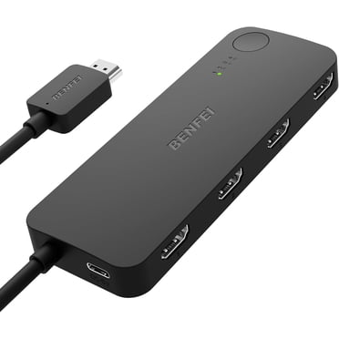 BENFEI Commutateur HDMI 4 en 1 Sortie 4K@60Hz, 2K@144Hz, HDCP 2.3 avec Égalisation Adaptative, Prise en Charge HDMI 30 Pieds