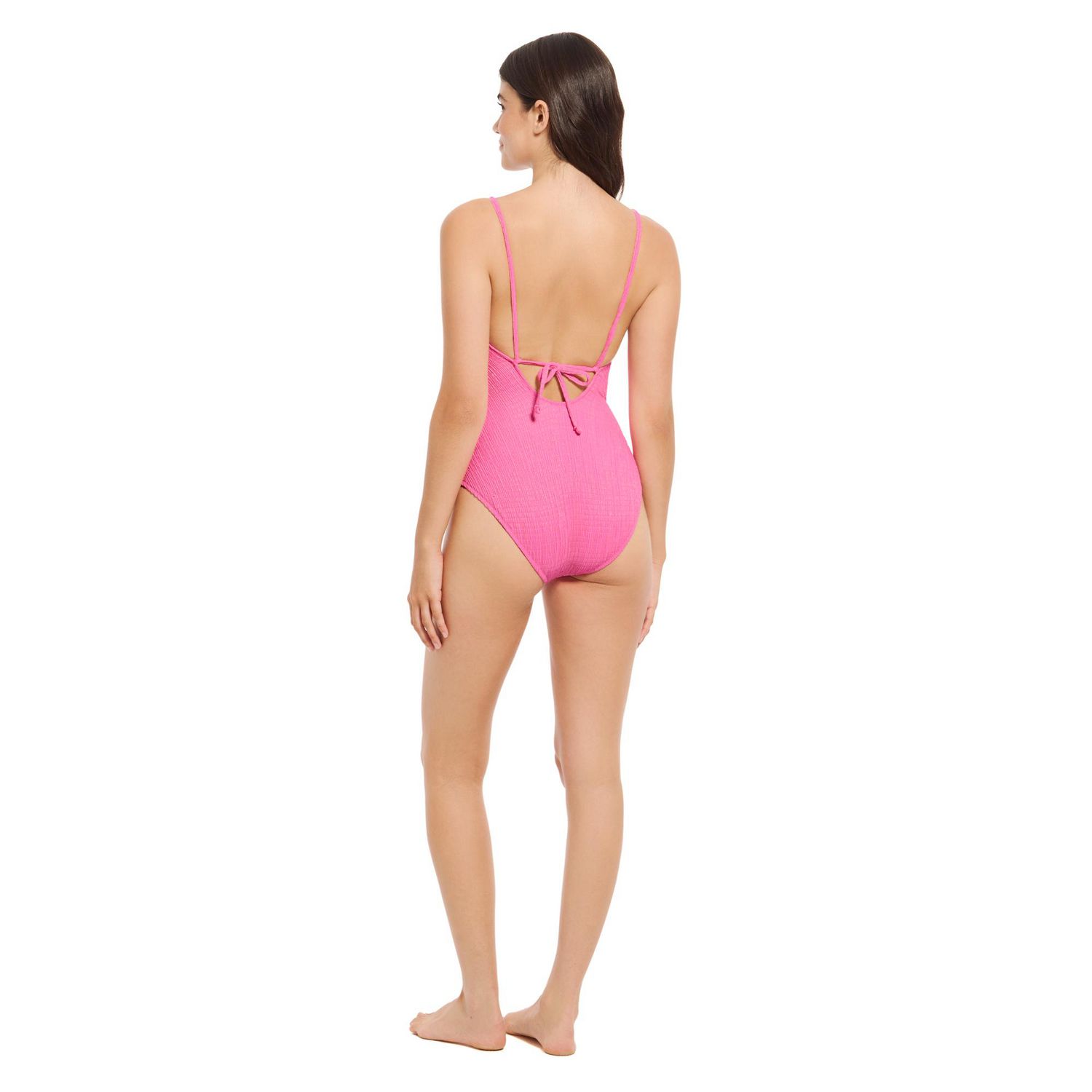 Summer Flirtt Maillot de bain une pièce texturé avec laçage à l’avant pour femme