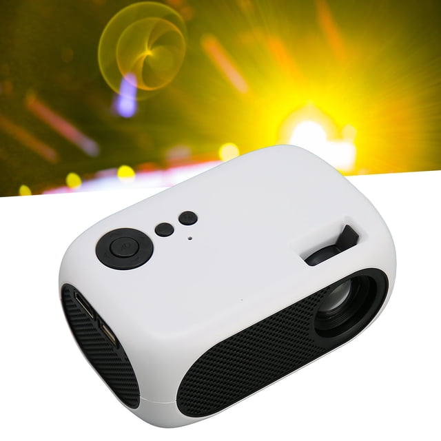 Mini Projecteur Portable, Projecteur de Film 1920x1080 3000lm, Projecteur Vidéo LED Portable, USB, Entrée AV pour Cinéma Maison