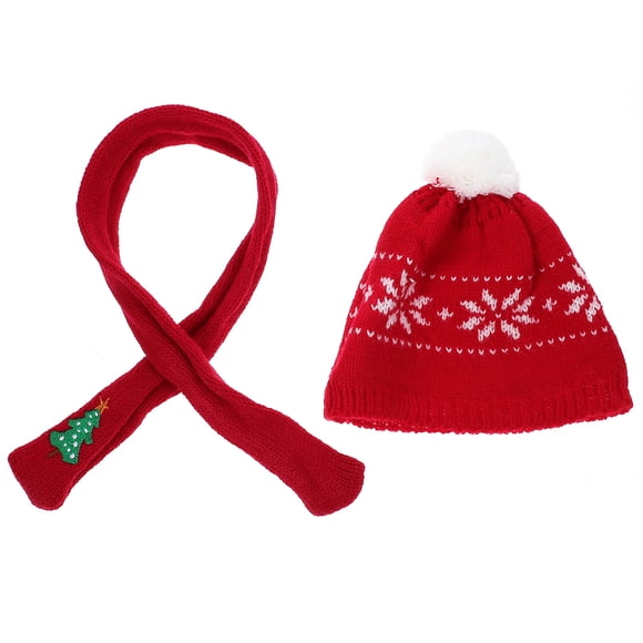 2 Pcs Mini Hats Scarf Set Christmas Miniatures For Crafts Children