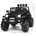thumbnail image 2 of Costway 12V Kids Ride On Truck RC Car w/ LED Lights Music Trunk Black, 2 of 10