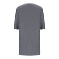 thumbnail image 5 of Ovzne Robes d'Été pour Femmes 2025 Robe Femme Mode Robe d'Été Décontractée pour Femmes Col Rond Manches 3/4 Unie Robes de Plage avec Poches Robe Grande Taille Liquidation, 5 of 5