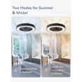 thumbnail image 3 of Zardon 20 “ Low Profile Ceiling Fan With Light and Remote Control , LED Bladeless ,6-speed,Enclosed Flush Mount for Living Room,black, 3 of 7