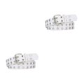thumbnail image 3 of Baohd Ceinture Boucle en Alliage All Trend pour Jeans de Travail Résistant aux Rayures Punk Pin Blanc 105cm 2Set, 3 of 6