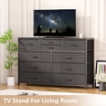 thumbnail image 2 of CazToi Multifunctional Rustic TV Stand Dresser 47 Inch Wide Chest of Drawers with 10 Fabric Drawers & Metal Frame, 2 of 7