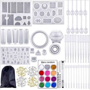 Resin Molds Jewelry Mold, Resin Silicone Molds for Epoxy Resin, Resin Casting Molds for DIY Jewelry Making Including Pendant, Bracelet, Earring, Diamond Molds
