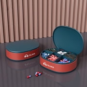 Birdeem Pill Organizer, Moisture Proof Mini Weekly Travel Pill Box, 6 Grids Portable Medicine Organizer with Removable Individual Containers, Compact Pill Case for Purse Pocket Daily Use