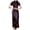 Black, variant on Vintage Chinese Cheongsam Dress Embroidered Short Sleeve Long Length Women'S Traditional Qipao Plus Size Dress Wine Xxxxxxl