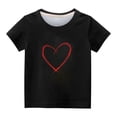 thumbnail image 4 of Rbaofujie Girls Graphic Tees Short Sleeve Heart Printed Shirts Blouse Tops, 4 of 4