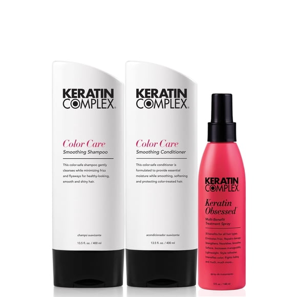 Keratin Complex - Trousse de Suivi du Traitement KCEXPRESS - Shampooing Soin des Couleurs 13,5 fl oz, 13,5 fl oz, Revitalisant Soin des Couleurs 13,5 fl oz, Keratin Obsessed