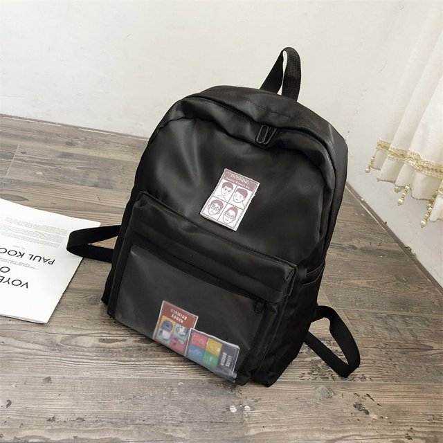 AMERTEER Tailored Large Capacity Solid Color Waterproof Nylon Casual Backpack School Bag