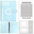 thumbnail image 2 of 100 Envelopes Money Saving Challenge, 100 Envelope Challenge Binder, Money Saving Binder, Budget Book (Blue),1 * Challenge Money Saving Binder Kit,Blue, 2 of 7