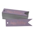 thumbnail image 1 of Inkdotpot Real Rose Gold Foil Happy Birthday Tags Favor Hang Paper Tags 100 Pieces, 1 of 6