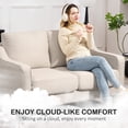 thumbnail image 4 of HOMCOM Loveseat Sofa, Linen Couch with Pocket Spring, Beige, 4 of 10