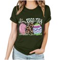 thumbnail image 1 of EGNMCR Chemise de Pâques Chemises pour Femmes Imprimé de Pâques Femmes Impression Manches Courtes Haut Manches Courtes Col Rond Haut Chemise T-Shirts pour Femmes, 1 of 3