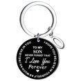 thumbnail image 1 of Creative DIY To My SON Black Stainless Steel Last Name 26 Letter Keychain 2.5cm, 1 of 8