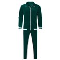 thumbnail image 4 of Velour Tracksuit Mens 2 Piece Set Velvet Zipper Jacket with Drawtsring Jogger Sweatpants Sweatsuits Outfits Casual 2023 Fall Fashion Lounge Set, 4 of 5