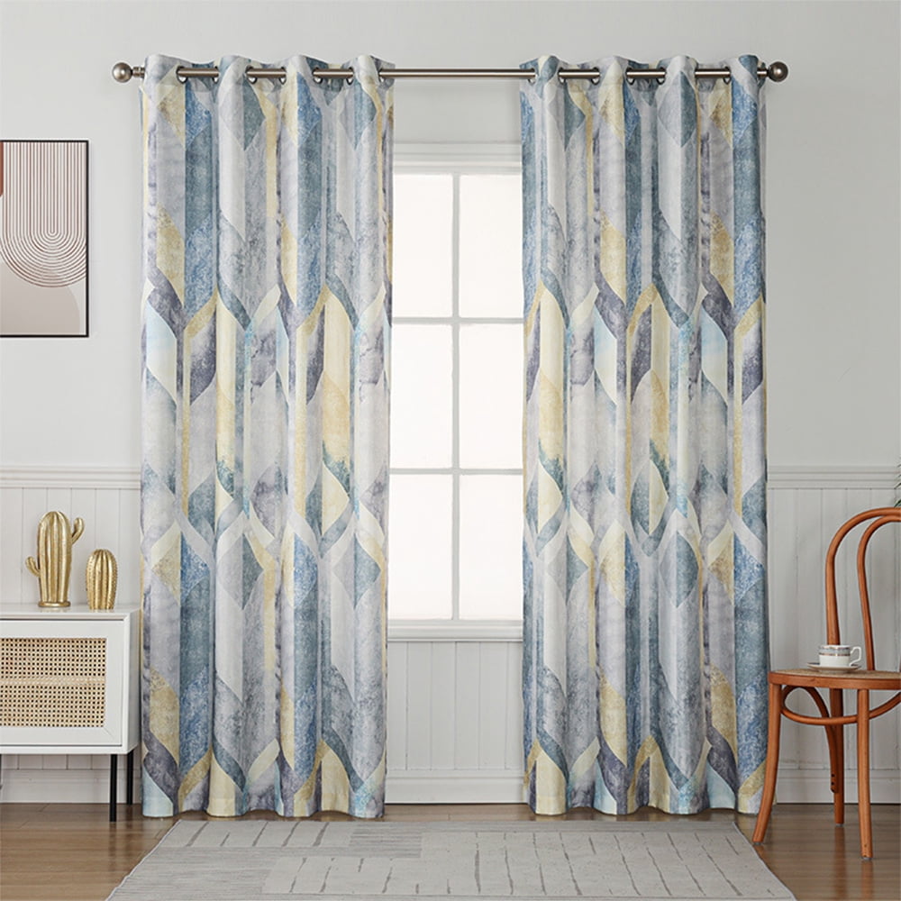 CUH Rideau Occultant Isolé Thermiquement Panneau de Rideaux à Œillets Écoénergétiques pour Chambre Bleu 52 x 63 Pouces