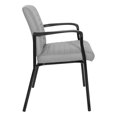 thumbnail image 3 of Guest Chair in Charcoal Gray Faux Leather with Black Frame, 3 of 5