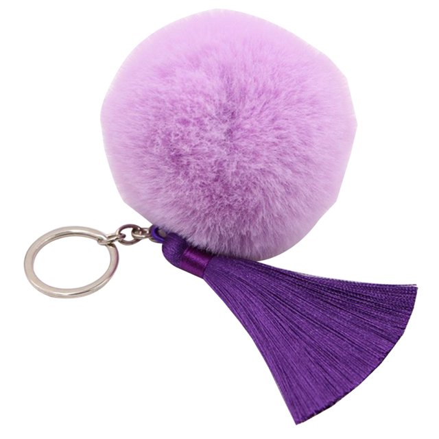 Pom Pom Keychain Bohemian Faux Fur Ball Keychain Pompom Tassel Charm Bag Pendant
