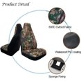 thumbnail image 3 of Camo Universal Front Car Seat Covers Highback Bucket Seat CoversFit Most Cars Trucks SUVS Vans Auto Fabric Seat Covers Camouflage Forest Pattern Car Seat Protector, 3 of 8