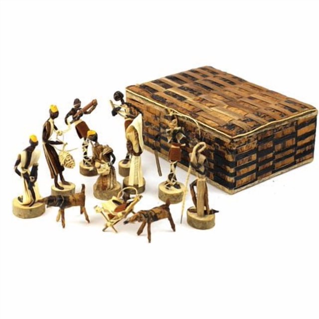 Global Crafts Nativity Set Handmade in Kenya from Banana Fiber